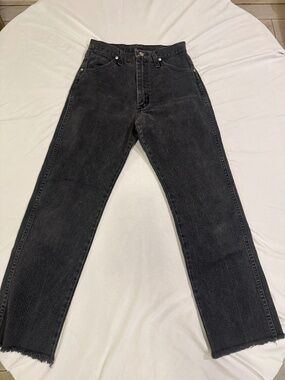 Wrangler 14MWZ Cowboy Cut Original Fit Jeans Black Men’s W28 x L25.5 Raw Hem